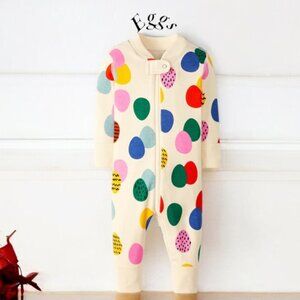 Hanna Andersson Eggs cute Print Zip Sleeper In Organic Cotton 0-18M NWOT